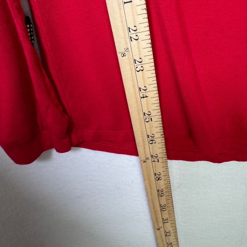 Cable & Gauge Womens Large Red Tunic Top Cutout Sleeve Boho Edgy Festival - Picture 7 of 8